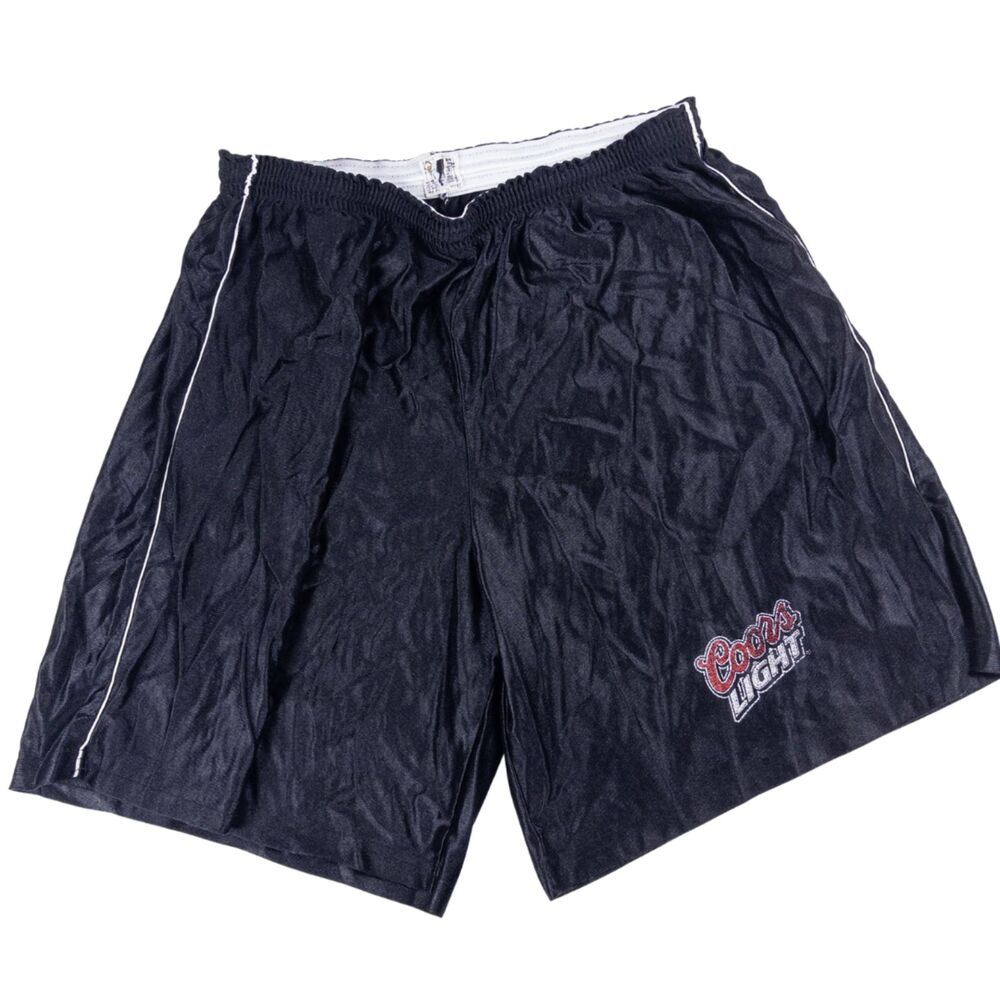 Vintage Y2K Dazzle Basketball Shorts XL‎ Coors Light Black Beer Promo Gym Retro